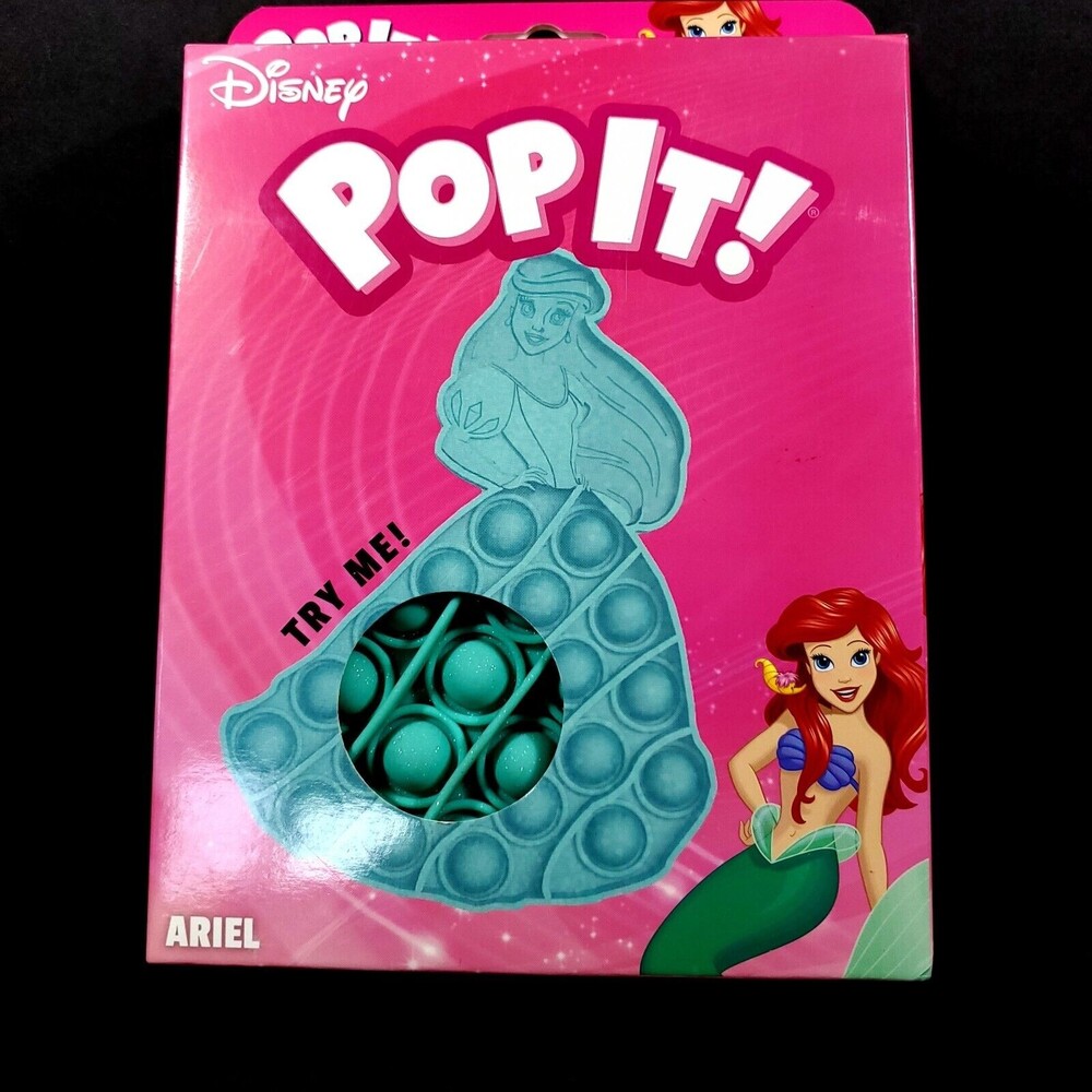 New in Box Disney Ariel Mermaid Pop It Sensory Bubble Popping Game Toy Fidget